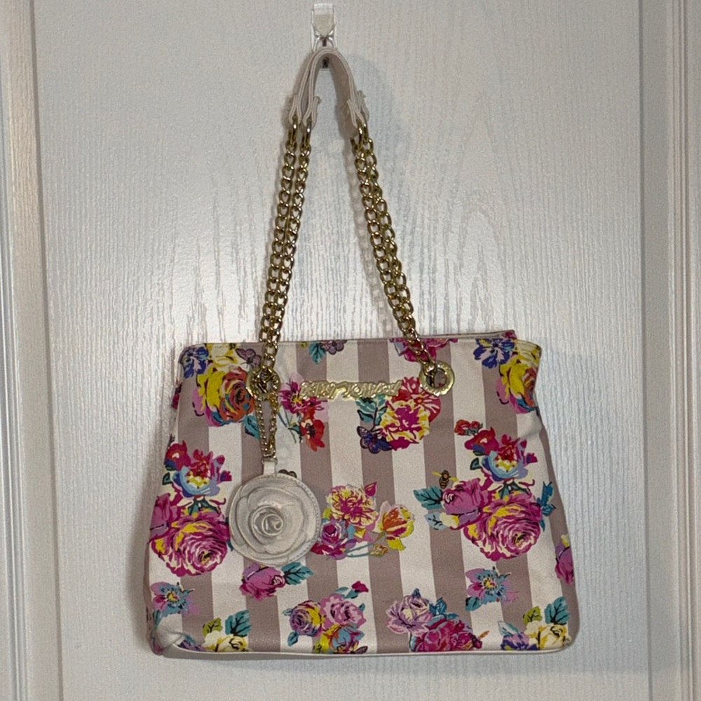Betsey Johnson Floral Striped Bag
